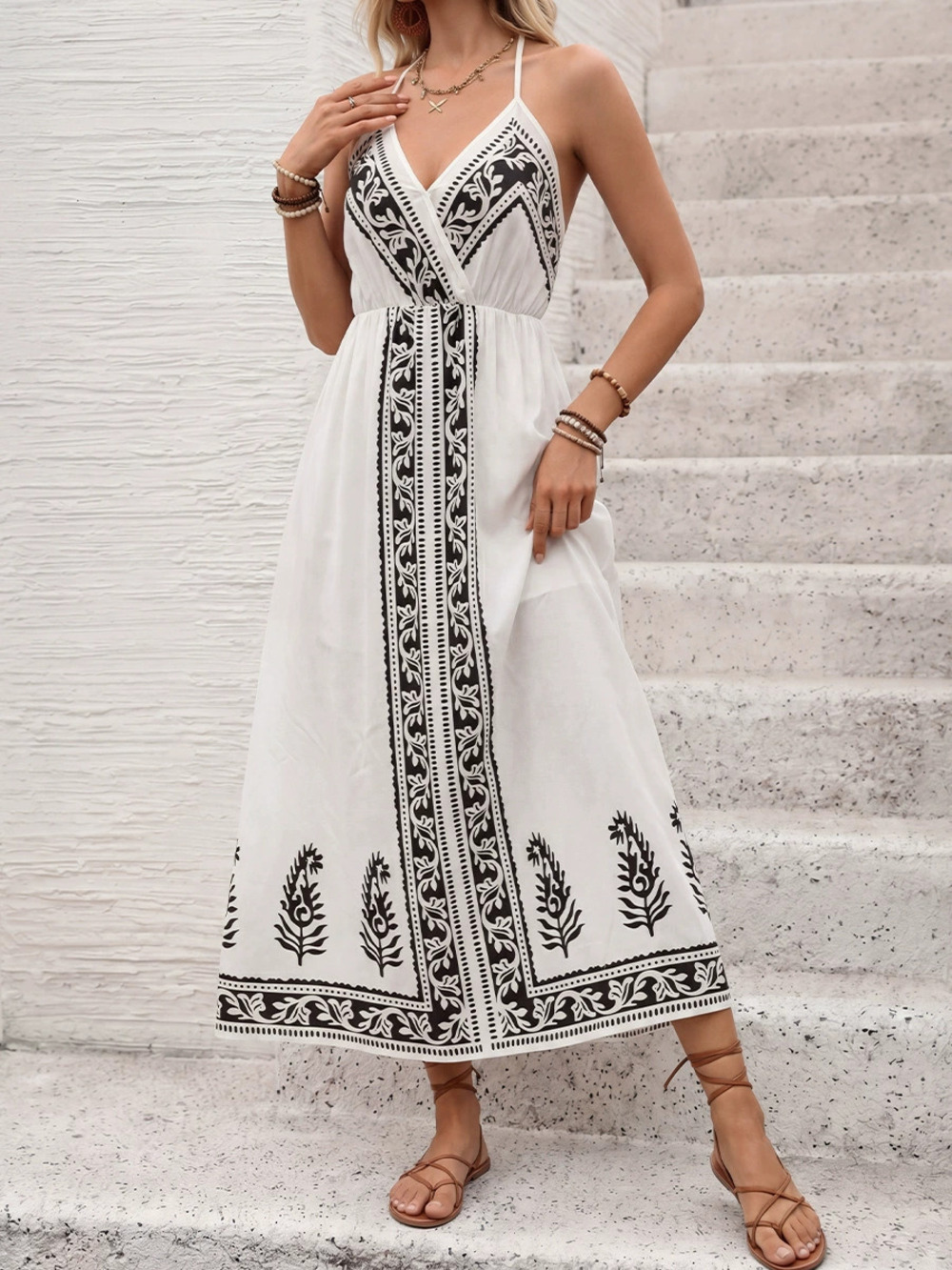 ZARA Summer Vacation Style Russian Fashion Strappy Sundress Beach Dress